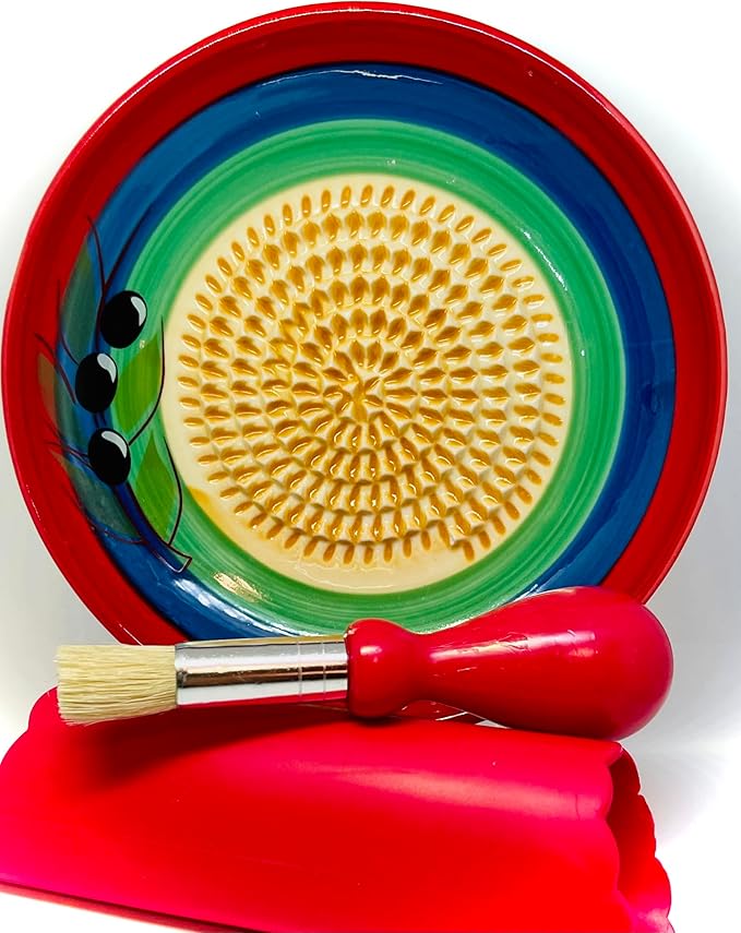 BonCera, All-in-one Premium Ceramic Garlic Grater Plate 4-Piece Set by BonCera