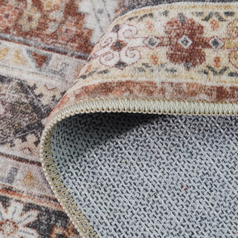 3x8 Runner Rug Kitchen Washable: Non-Slip Carpet Runner for Floor Brick