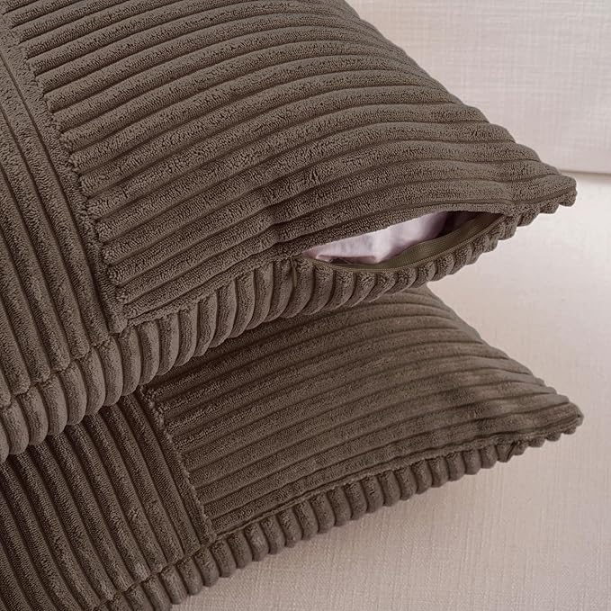 Fancy Homi 2 Packs Dark Brown Lumbar Decorative Throw Pillow Covers 12x20 Inch - Image 4