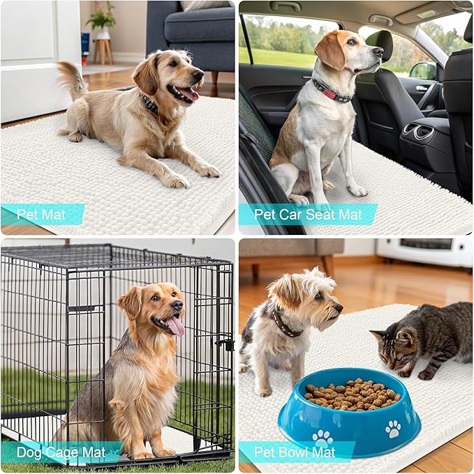 OLANLY Dog Door Mat for Muddy Paws 44x32, Absorbs Moisture and Dirt, Absorbent - Image 7