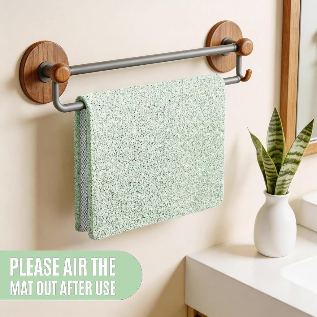 17 * 30in Shower Mat Bathtub Mat Non Slip | Bathmats Non Slip, Quick Drying Foot Scrubber Loofah Mats for Inside Shower, Tub, Bathroom, Home, Mint Green