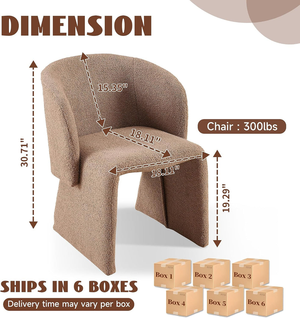 Barrel Kitchen & Dining Room Chairs Set of 6, Modern Comfy Makeup Vanity ...