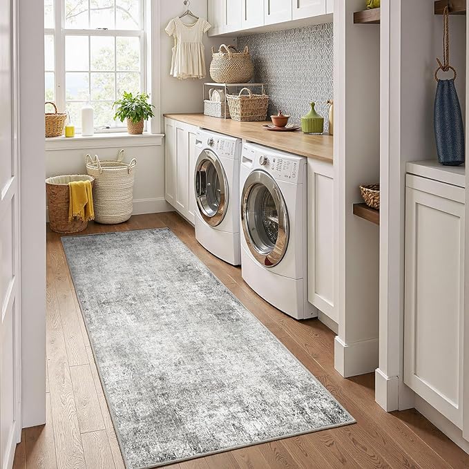 Washable Area Rugs 2'x8' Non-Slip Modern Abstract Soft - Image 3