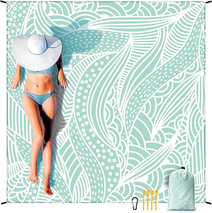 HIHOHO Beach Blanket Waterproof Sandproof Extra Large Beach Mat 79" X by HIHOHO
