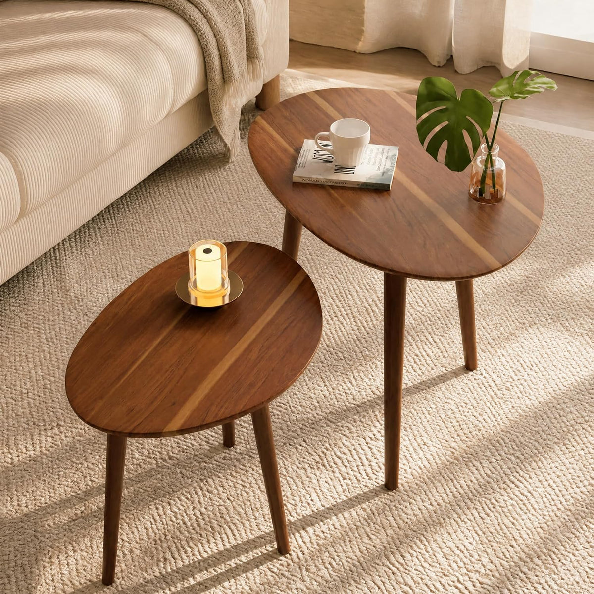 small oval nesting coffee tables set of 2,solid, main product view