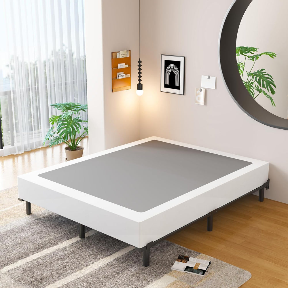 EMODA 7 Inch Full Size Bed Frame for Box Spring and Mattress, Black