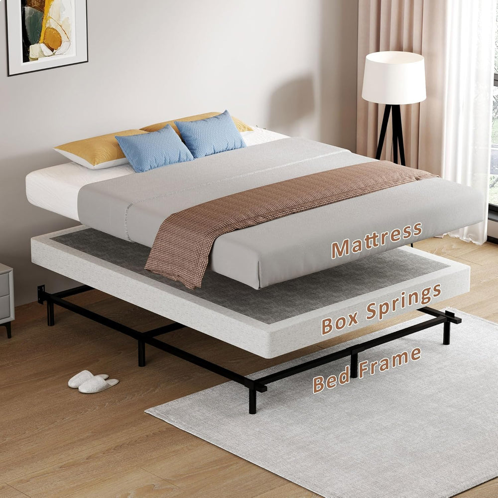 SHOANED King Size Box Springs - 5 Inch Low Profile Mattress Foundation No Noi...