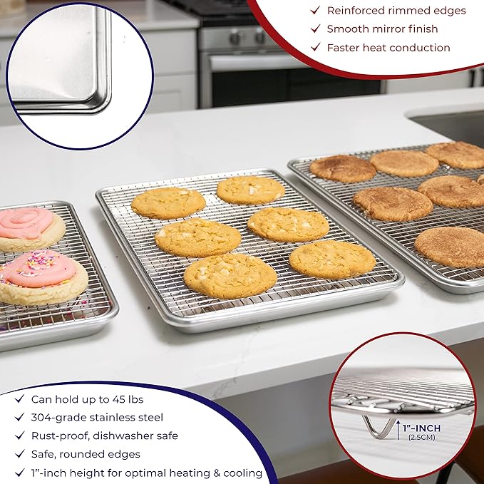 KITCHENATICS Aluminum Baking Pan Half Sheet - Image 4