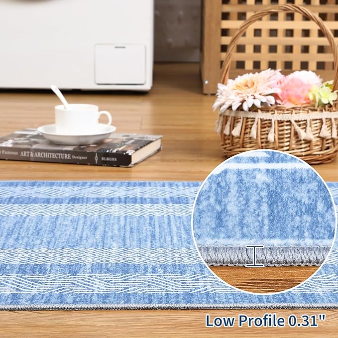 GarveeHome Modern Geometric Area Rug 2x3 Distressed Bordered Washable Non Slip - Image 6