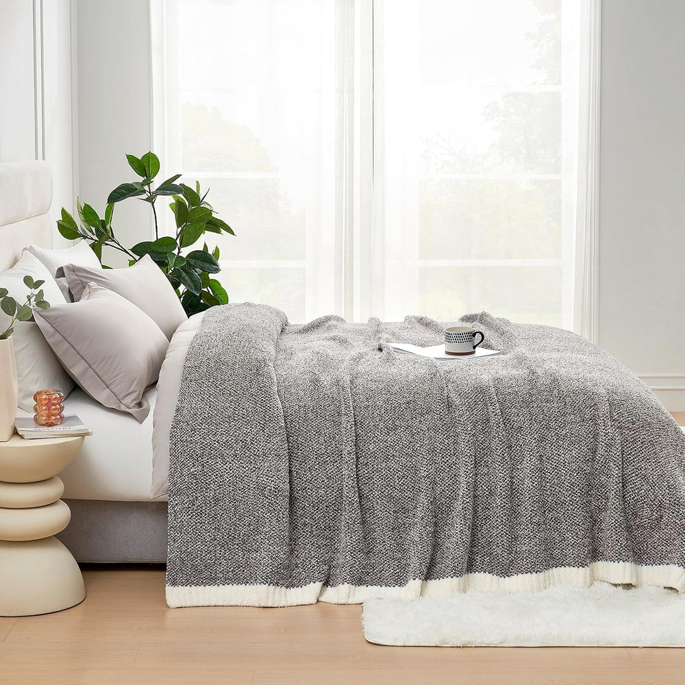 Snuggle Sac Ultra Soft Grey Bedding Blanket Twin XL, Warm Fluffy Microfiber