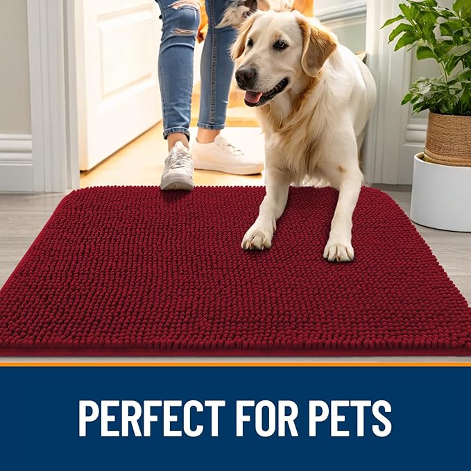 OLANLY Dog Door Mat for Muddy Paws 47x20, Absorbs Moisture and Dirt, Absorbent - Image 6