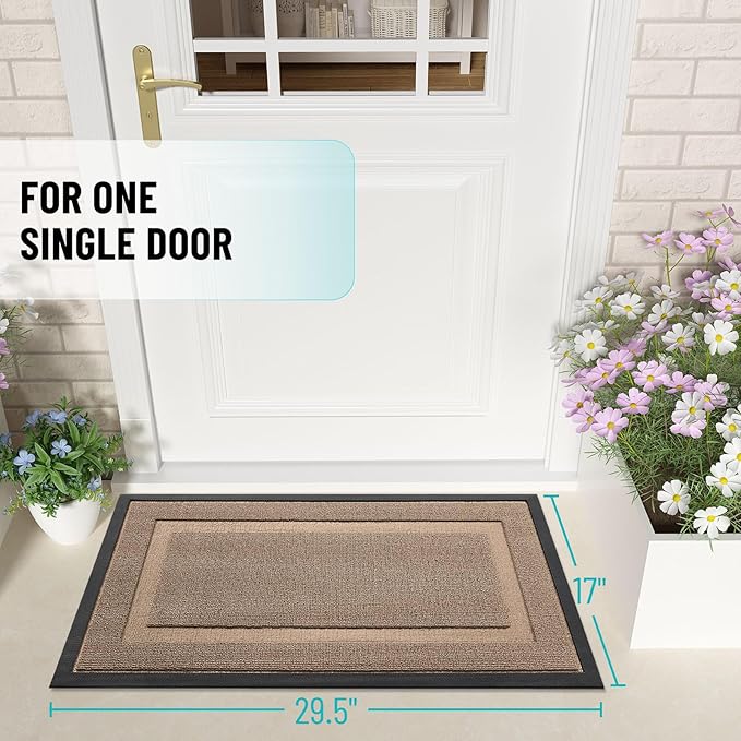 OLANLY Front Door Mat Indoor Outdoor Entrance, Waterproof All-Season, - Image 2
