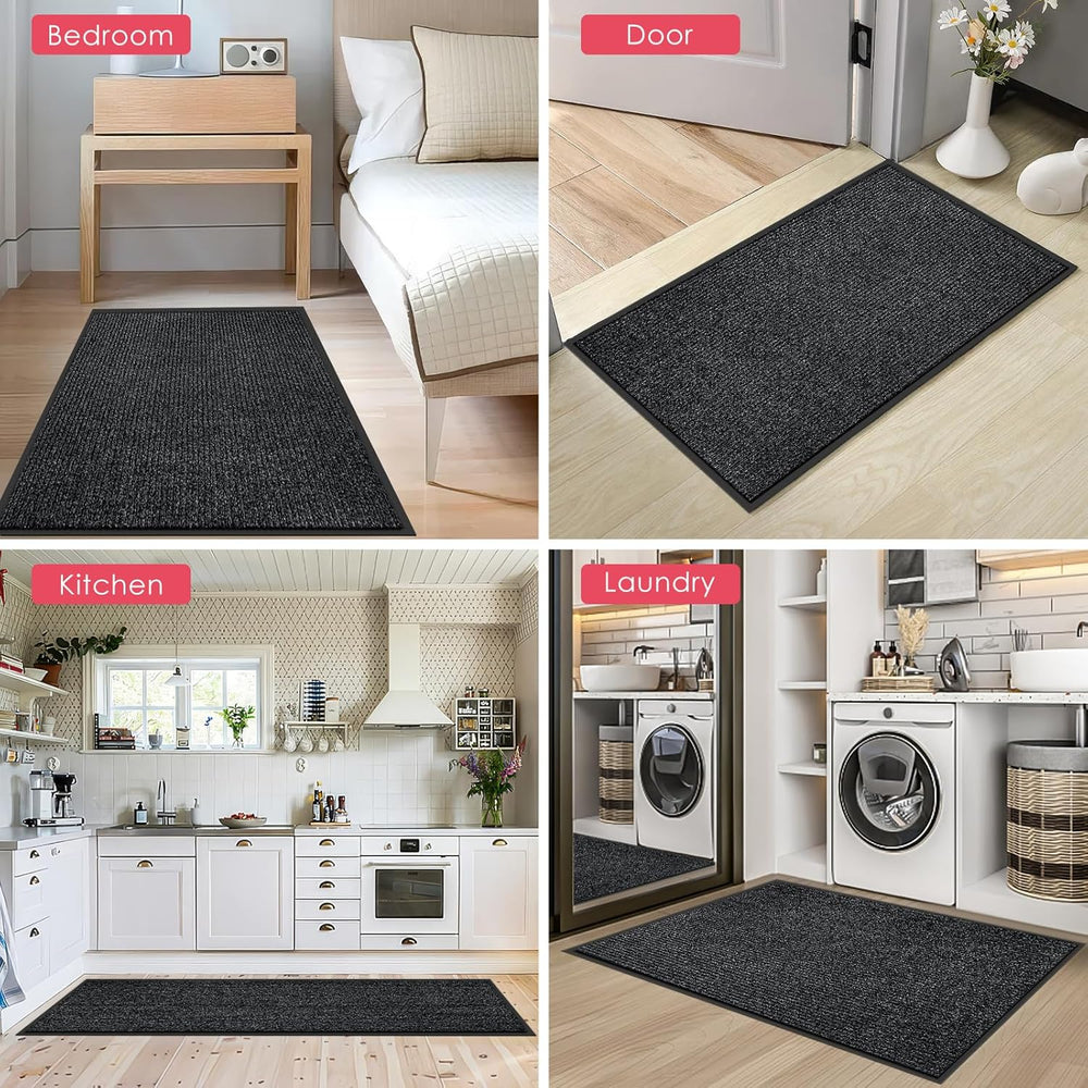 Kuyal Front Door Mat, 2'x6' Indoor Outdoor Entrance Mat