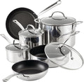Farberware Millennium Stainless Steel Nonstick Cookware Set, 10-Piece Pot and by Farberware