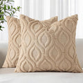 decorUhome Throw Pillow Covers 22x22 Inch Set of 2, Soft Plush Faux Wool Light by decorUhome