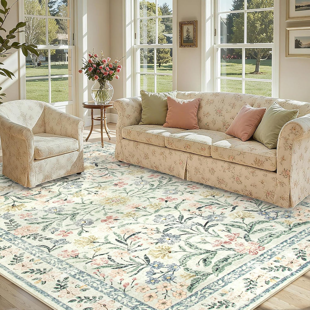 Lahome Boho Rugs for Living Room, Washable Large 8x10 Area Rugs for Bedroom