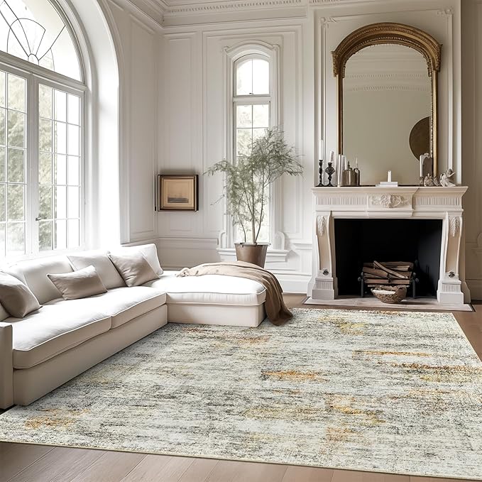 10x14 Area Rugs for Living Room, Non Slip Machine Washable Vintage Rugs - Image 7