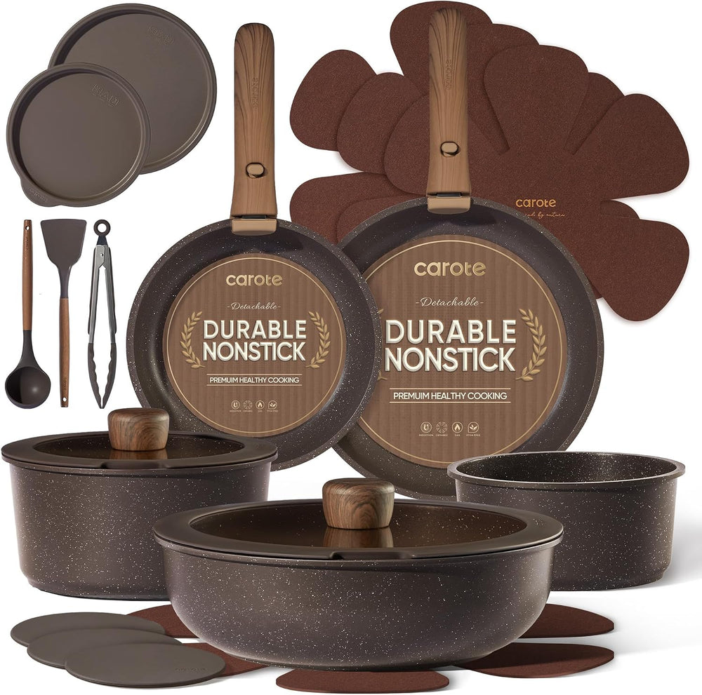 CAROTE 21PCS Pots and Pans Set Non Stick