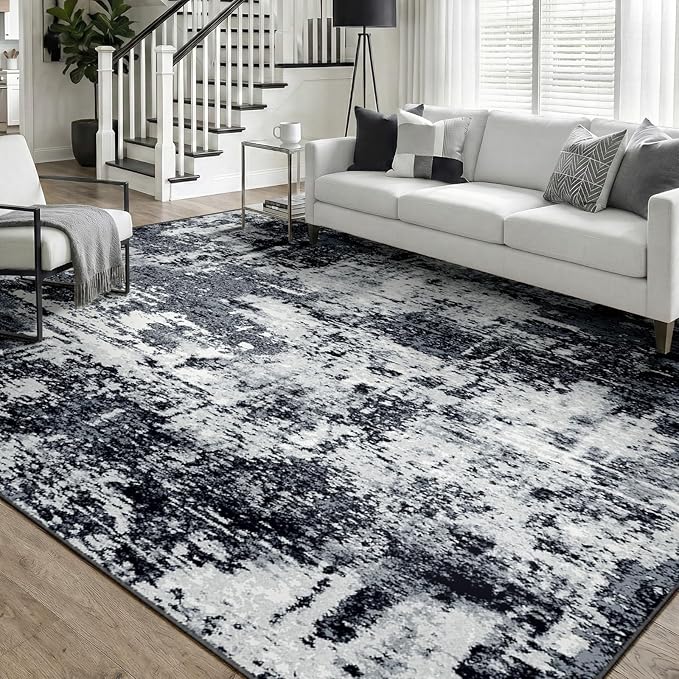 Washable Area Rugs 5'x7' Non-Slip Modern Abstract Soft by RELEANY