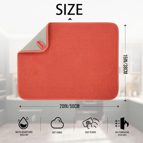 2 Pack Microfiber Dish Drying Mat - Image 2