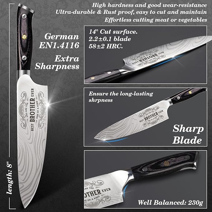 Funistree Gifts for Brother Men, Kitchen Cooking Knife Brother Gifts for - Image 3