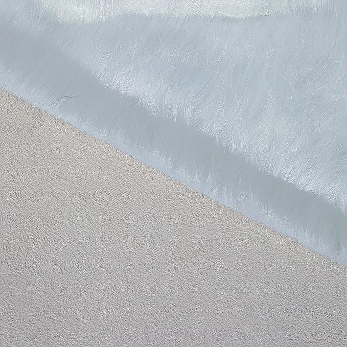 linmopm Faux Fur Rug Sheepskin Shag Fluffy Fuzzy White 3x4 ft Rugs - Image 5
