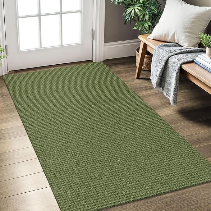 KOZYFLY Rugs for Entryway 3x5 ft Washable Area Rug Non Slip Rubber Backed Entry by KOZYFLY