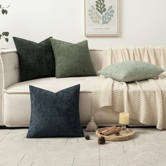 MIULEE Pack of 4 Couch Throw Pillow Covers 16x16 Inch Green Forest Soft - Image 5