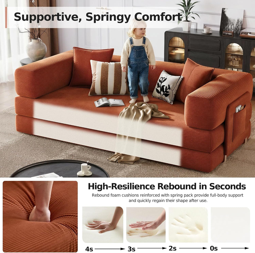 78.8'' Boneless Sleeper Sofa Bed,Convertible Futon Couch with Storage...