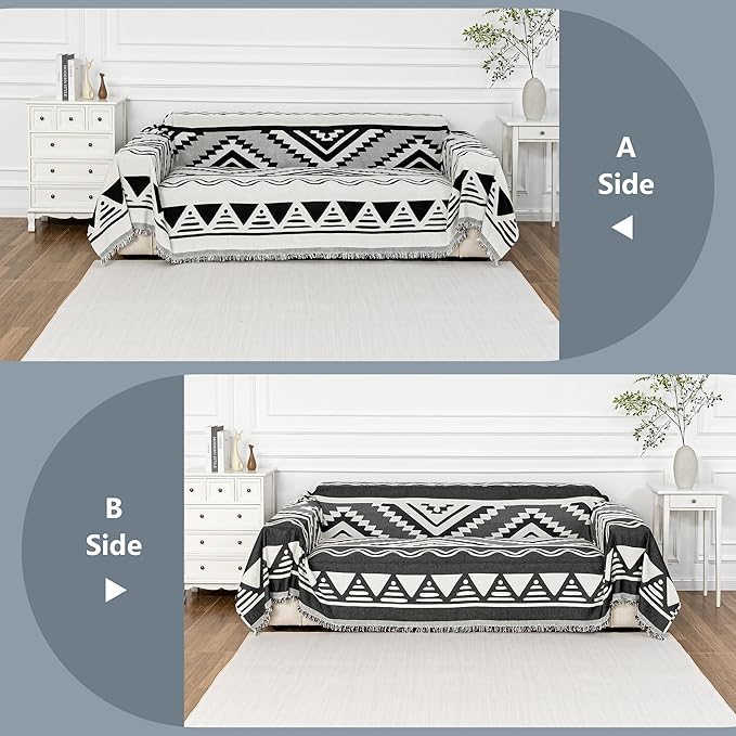 MYSKY HOME Couch Cover for Sectional Sofa Set Boho Geometric Furniture Sofa - Image 3