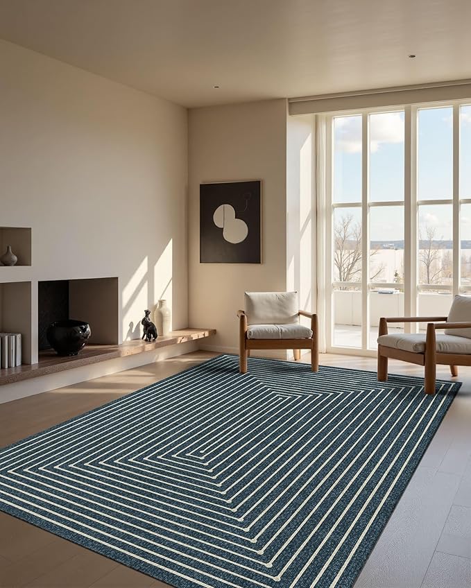 Latte&Fog 6x9 Area Rugs for Living Room Bedroom, Boho Non Slip Low Pile Carpet - Image 5