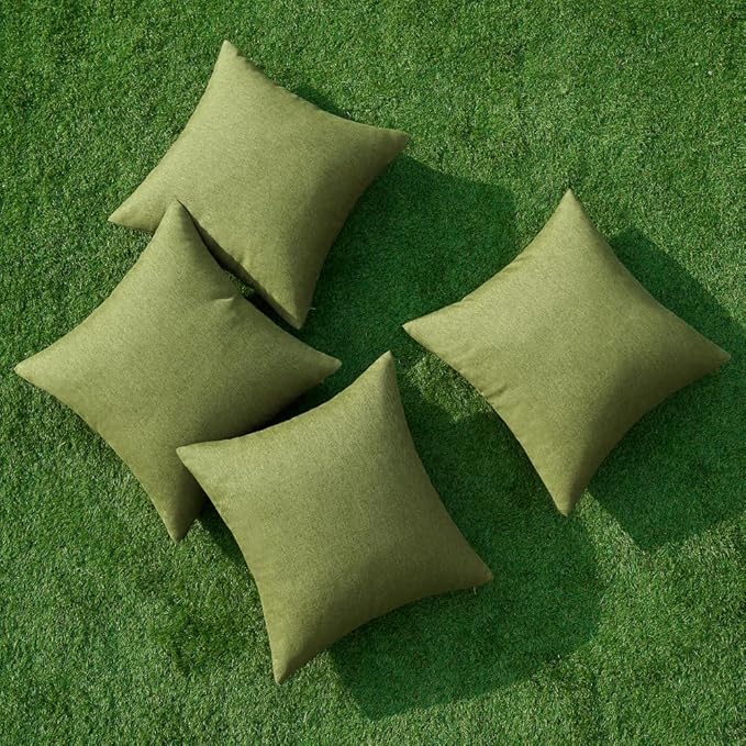 MIULEE Pack of 4 Decorative Solid Waterproof Throw Pillow Covers Linen Garden - Image 4