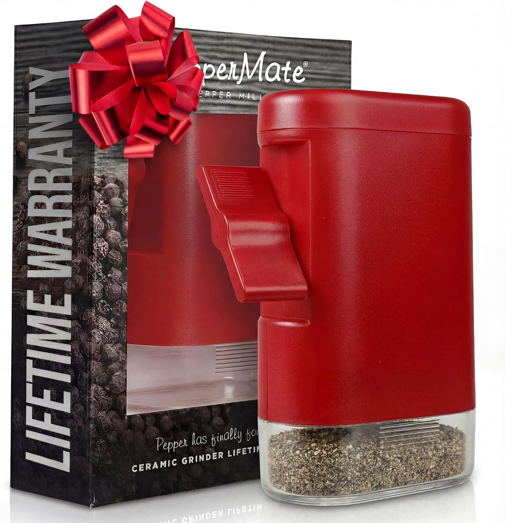 PepperMate Traditional Pepper Mill- Manual High Volume Peppercorns and Salt