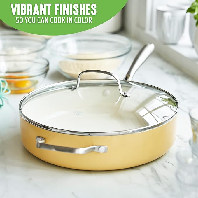 GreenLife Artisan Healthy Ceramic Nonstick, 5QT Saute Pan Jumbo Cooker - Image 7
