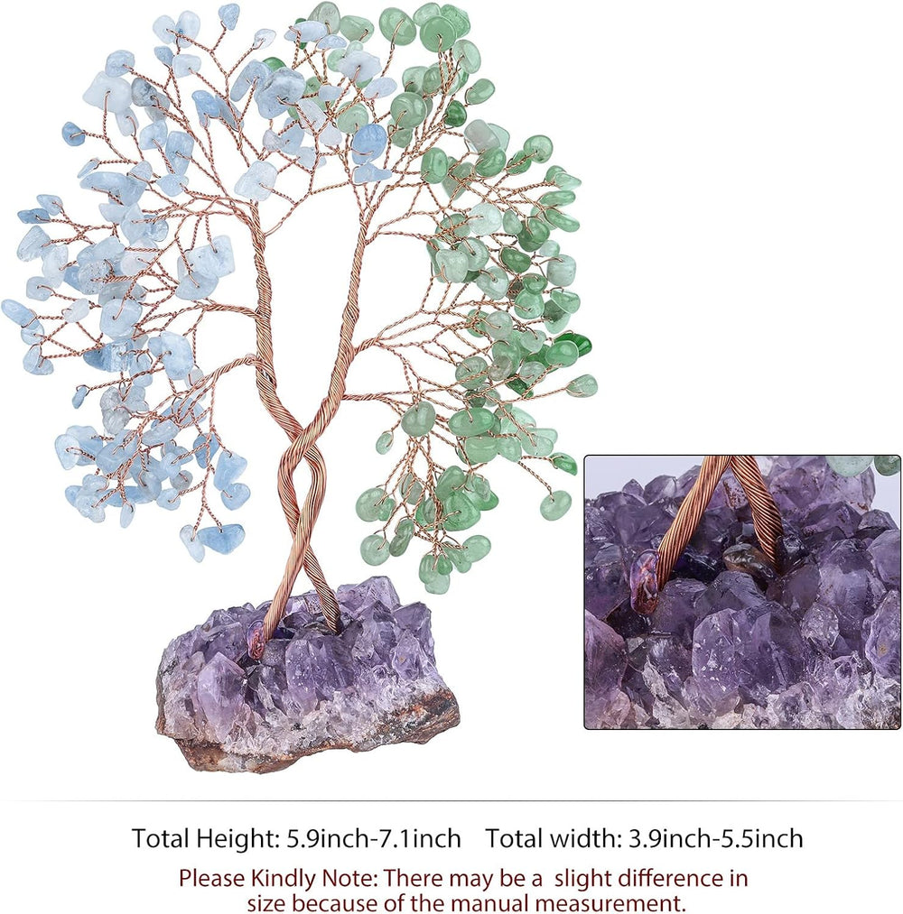 mookaitedecor Natural Crystal Tree with Amethyst Cluster Base