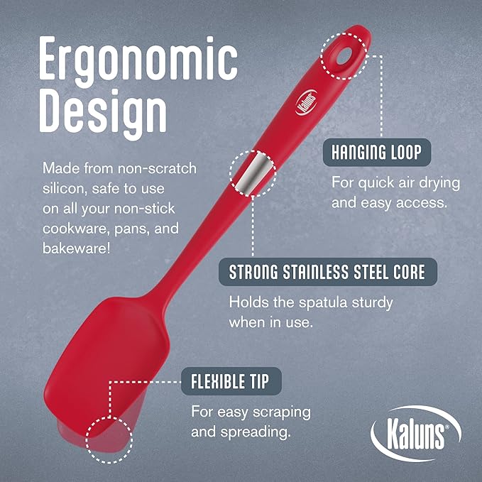 Kaluns Silicone Spatula Set, 4 Rubber Spatulas 600°F Heat Resistant, Nonstick - Image 4