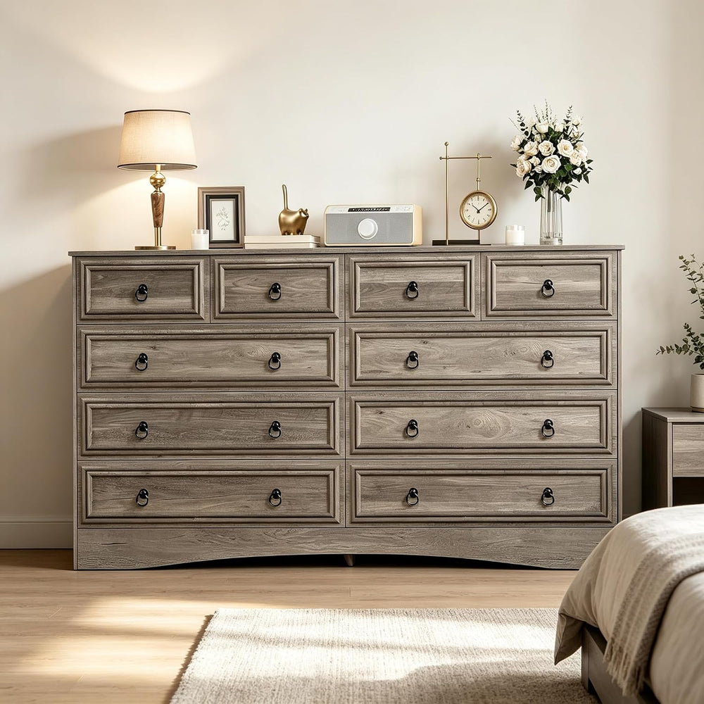 10 Drawers Dresser for Bedroom, 55.2 Inch Wide Large Dressers & Chests of...