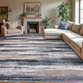 Lansny Modern Abstract 9x12 Large Machine Washable Living Room Rug Non-Slip by lansny