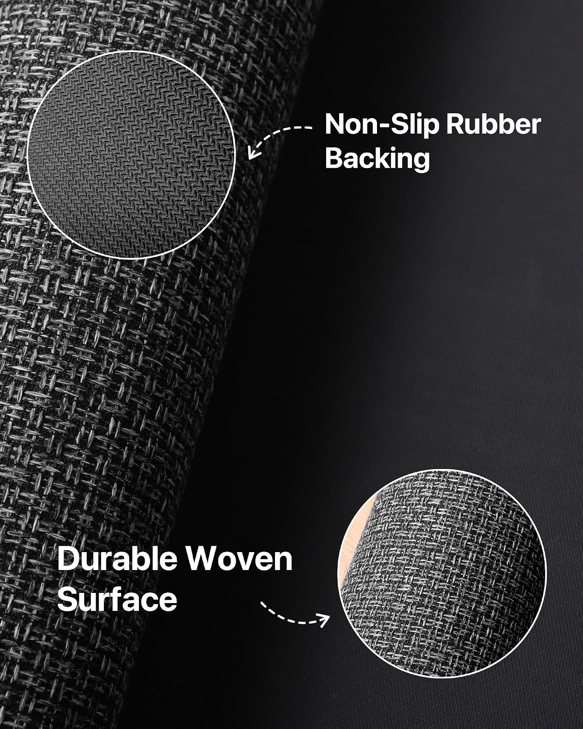 Door Mat Indoor Entrance, 24" x 36" Ultra Thin Non Slip Door Mat with Rubber Backing, Low Profile Easy Clean Dirt Trapper Doormat for Entryway Front Door Patio Porch, Charcoal Grey