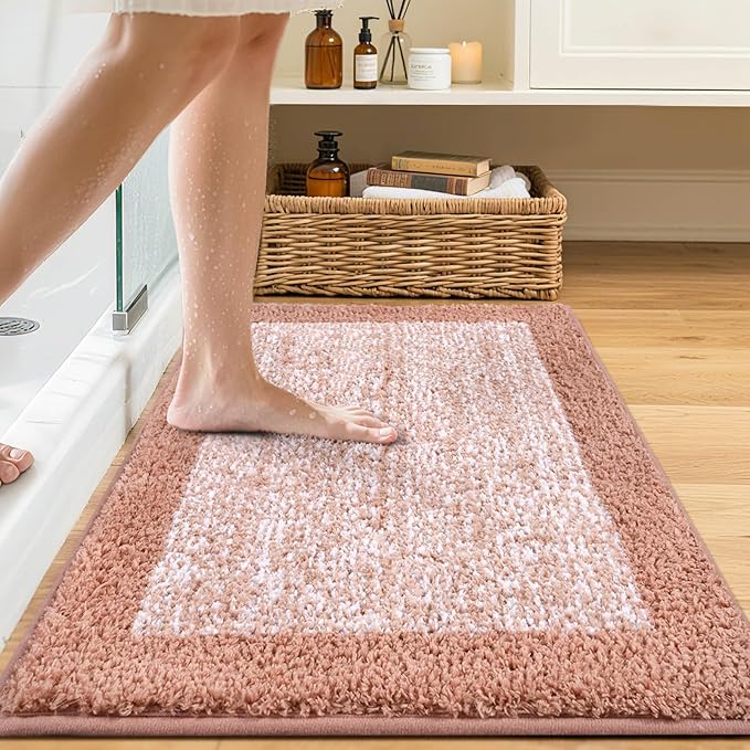 Bathroom Rugs 30x20 Non Slip Washable, Soft Absorbent Quick Dry Mats - Image 2