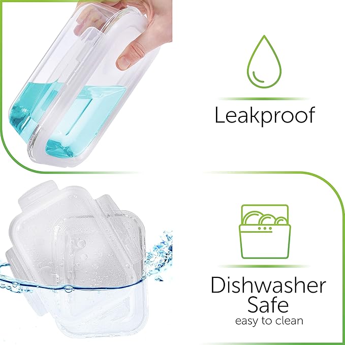 PrepNaturals 8 Pack 36 Oz Glass Meal Prep Containers - Image 4