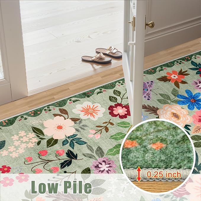 Runner Rug for Entryway: 2.6x8 Kitchen Rugs Non Slip Washable Ultra-Thin Soft - Image 9