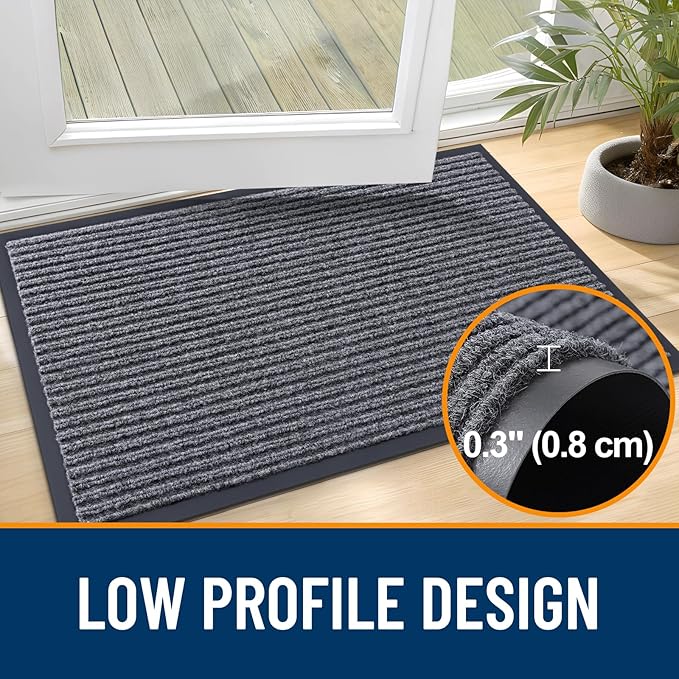 OLANLY Front Door Mat Indoor Outdoor Entrance, Waterproof Heavy Duty Doormat ...