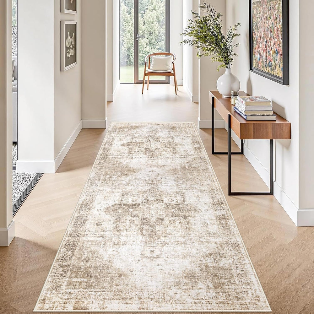 Runner Rug 2x6 Washable Rug, Vintage Boho Medallion Hallway Runner Non-Slip