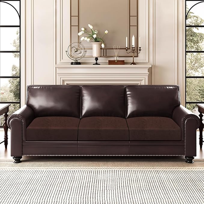 Leather Look Couch Cushion Covers Sofa Seat Slipcovers Sets Couches Furniture - Image 2