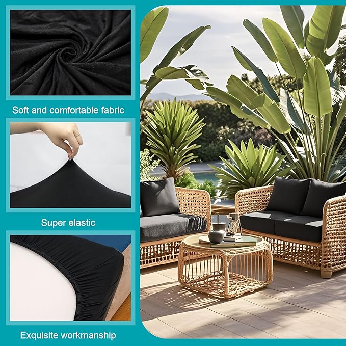 12 Pcs Stretch Patio Cushion Covers, Outdoor Couch Covers Replacement, Outdoor - Image 3