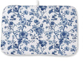 Blue Floral Dish Drying Mat 18 x 24 Inch Vintage Navy Blue Floral Drying Mat by Sorktse