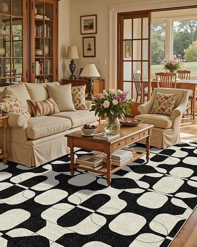 Latte&Fog 8x10 Area Rugs for Living Room, Large Vintage Washable Rug, Boho Non - Image 2