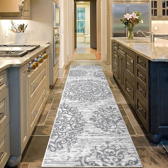 HEBE Hallway Runner Rug 2'x8' Washable Vintage Distressed Area Rugs Non Slip - Image 7