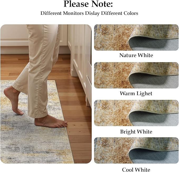 2'6''x16' Washable Kitchen Runner Rug: Modern Abstract Runners - Image 7